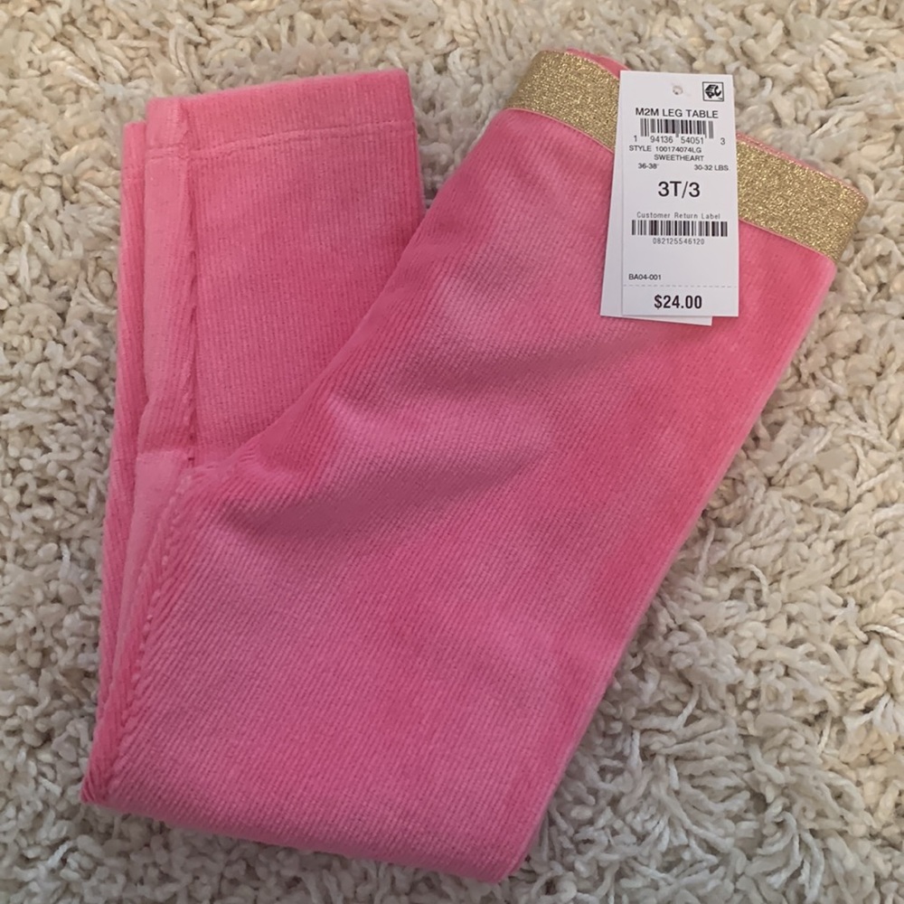 NWT Epic Threads Pink and Gold Leggings Size 3T